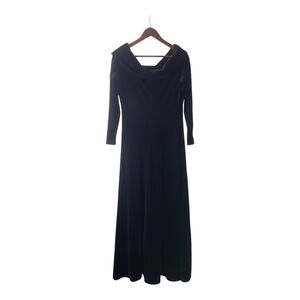 Posh Black Velvet Maxi Dress Gown